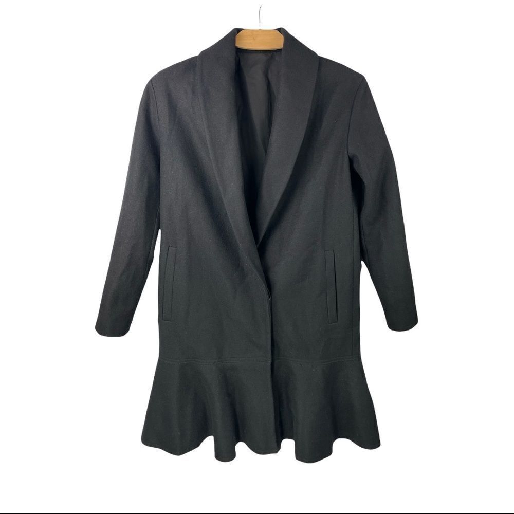 Allsaints Grace Black Italian Wool Blend Coat Size XS - Picture 8 of 14